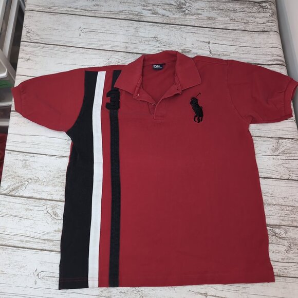 Polo Ralph Lauren Red Short Sleeve Rugby Shirt Striped Crest – Men’s XXL - Picture 1 of 7